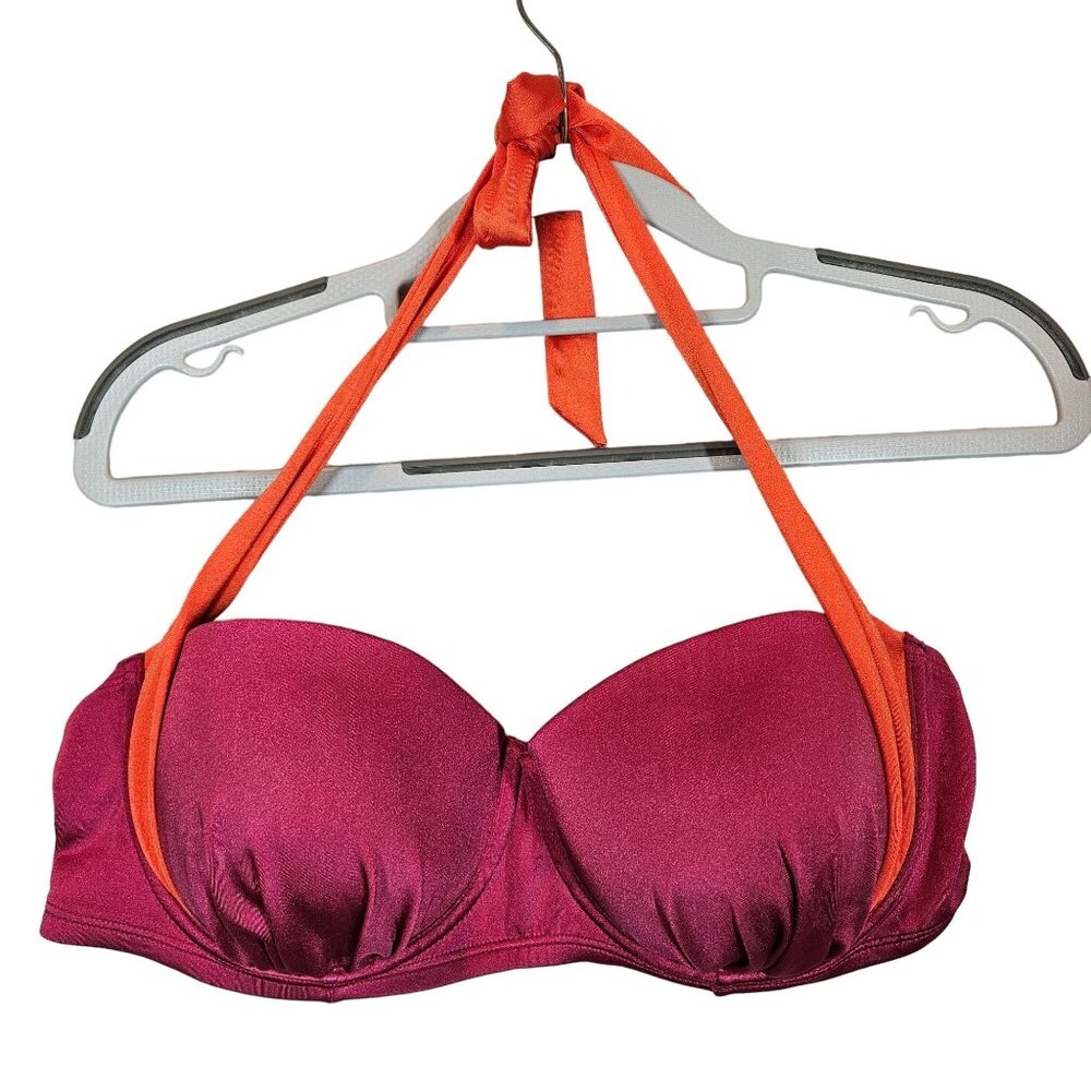 George bikini top Womens 36DD underwire re orange halter beach casual vacation